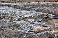 
Steam engine base damaged on original demolition of the works about 1926, Cyfarthfa Ironworks, September 2013